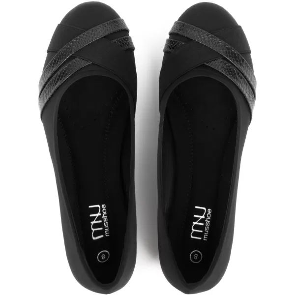 MUSSHOE Wedge heels for Women Round Toe Comfortable Dressy Low Heel Women Pumps