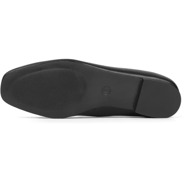 MUSSHOE Women's Ballet Flats Shoes Dressy Comfortable Square Toe Patent Flat with Bow
