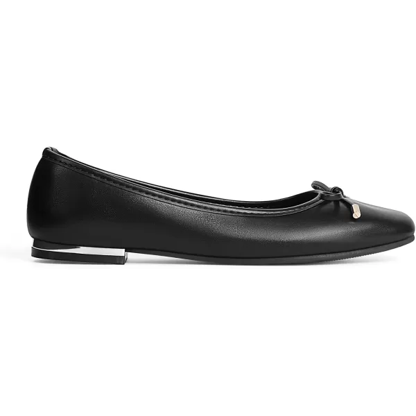 MUSSHOE Women's Ballet Flats Shoes Dressy Comfortable Square Toe Patent Flat with Bow