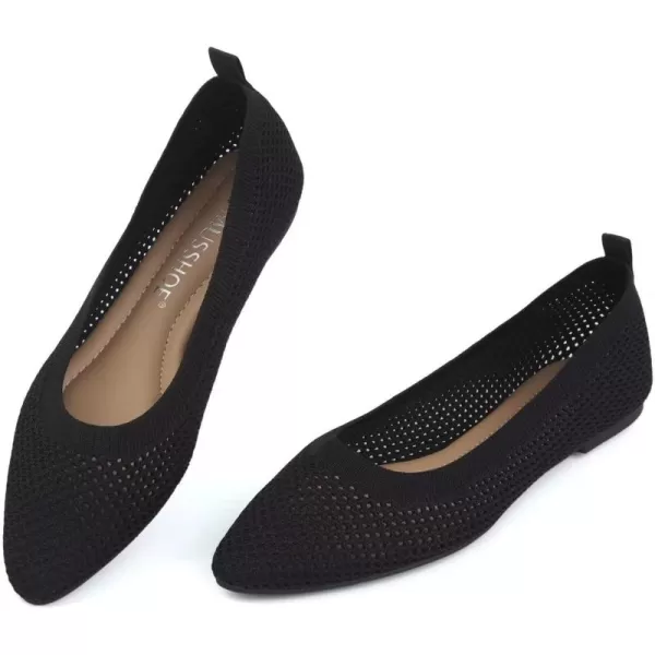 MUSSHOE Flats for Women Comfortable Mesh Women's Flats Knit Memory Foam Pointed Toe Flats Shoes Women