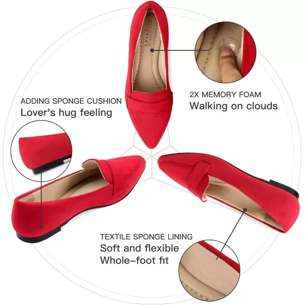 MUSSHOE Women's Flats, Comfortable Pointed Toe Flats for Women Soft Suede Women's Loafers &amp; Slip-ons for Work Dating and Casual