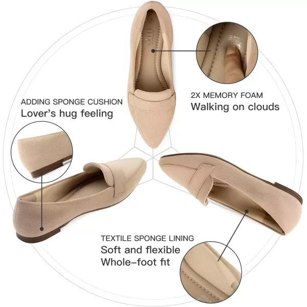 MUSSHOE Women's Flats, Comfortable Pointed Toe Flats for Women Soft Suede Women's Loafers &amp; Slip-ons for Work Dating and Casual