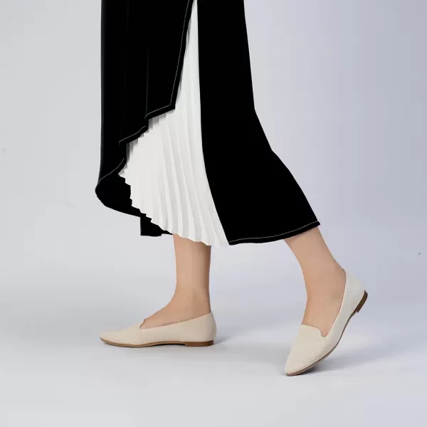 MUSSHOE Flats Shoes for Women Slip on Ballet Flats Dress Shoes Knit Flats Pointed Toe Flat Shoes for Women Comfortable Dressy Women Shoes,Nude 11.5