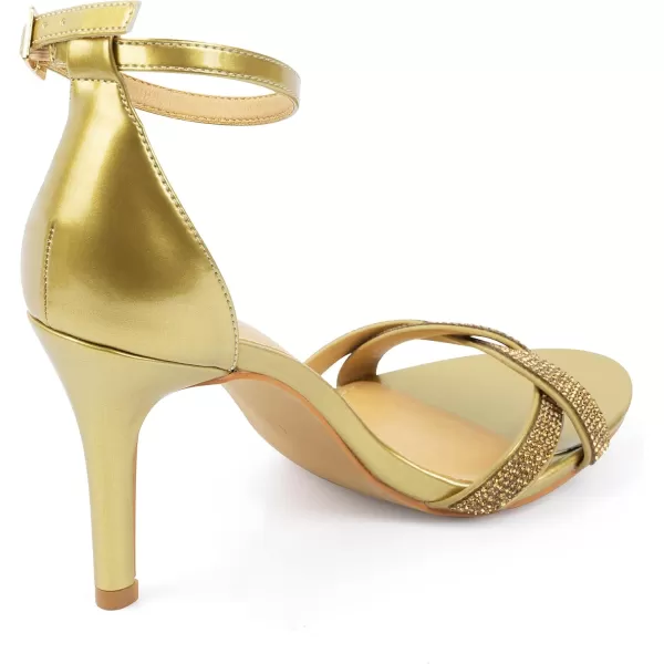 MUSSHOE Womens Stiletto High Heels Rhinestone Ankle Strap Heeled Sandals Open Toe Dress Wedding Party Shoes