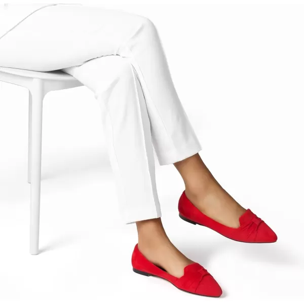 MUSSHOE Ballet Flats Dress Shoes for Women Comfortable Women's Pointed Toe Flat Slip On with Bow