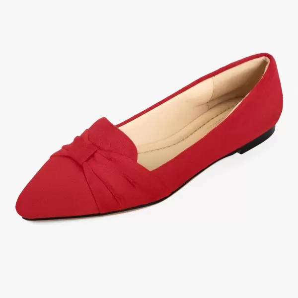 MUSSHOE Ballet Flats Dress Shoes for Women Comfortable Women's Pointed Toe Flat Slip On with Bow