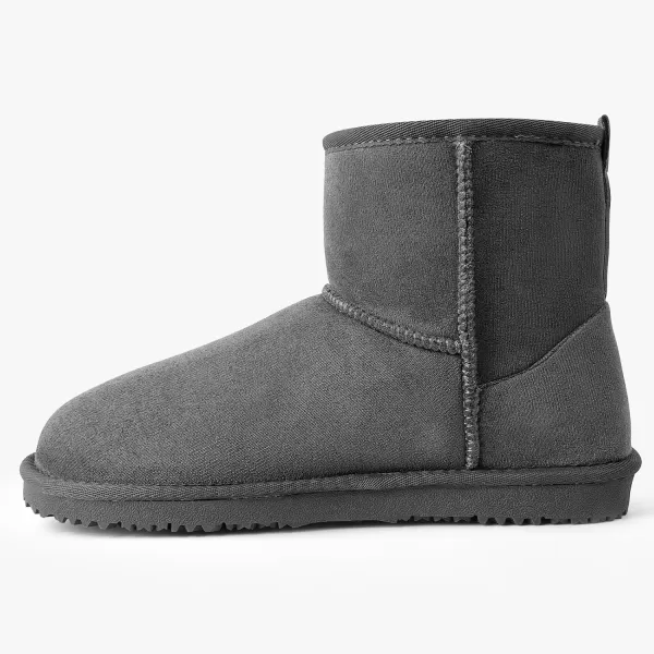 MUSSHOE Winter Boots for Women Classic Snow Boots Comfortable Cow Suede Leather Slip on Booties Fur Lined Warm Boots Waterproof