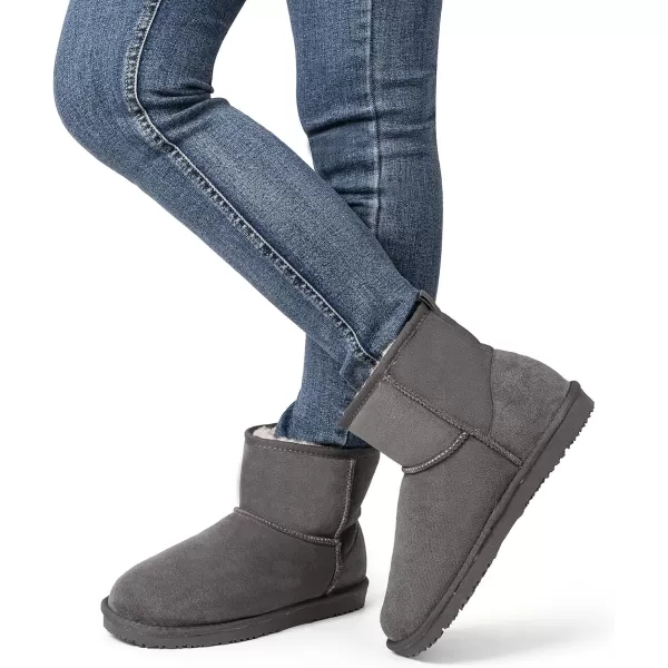 MUSSHOE Winter Boots for Women Classic Snow Boots Comfortable Cow Suede Leather Slip on Booties Fur Lined Warm Boots Waterproof