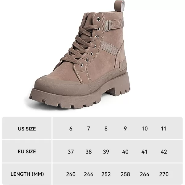 MUSSHOE Womens Combat Boots Fashion Ankle Boots for Women Lace up Heel Lug Sole