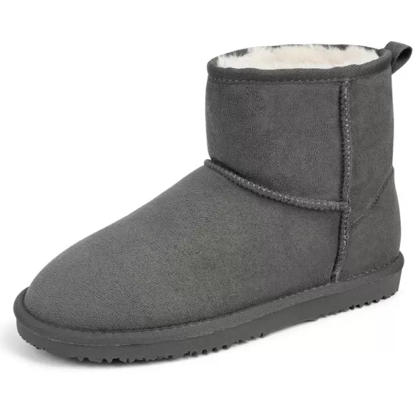 MUSSHOE Winter Boots for Women Classic Snow Boots Comfortable Cow Suede Leather Slip on Booties Fur Lined Warm Boots Waterproof