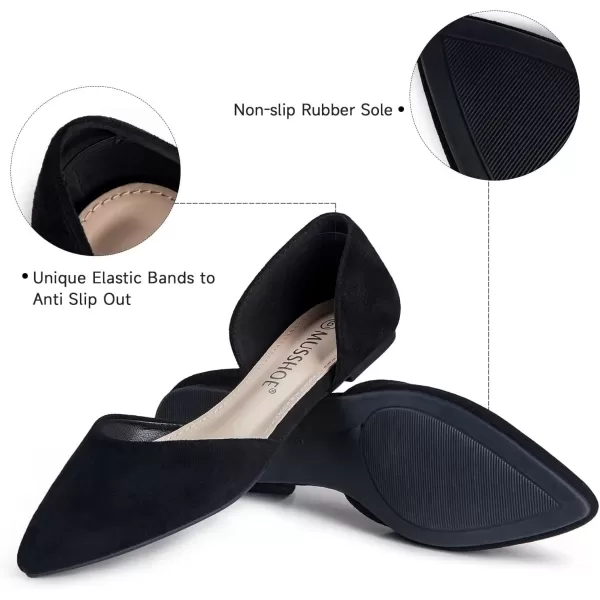 imageMUSSHOE Flat Shoes Women DOrsay Pointed Toe Ankle Strap Womens Flats