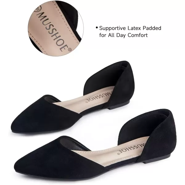 imageMUSSHOE Flat Shoes Women DOrsay Pointed Toe Ankle Strap Womens Flats