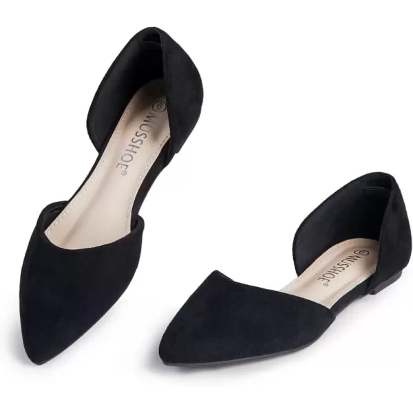 imageMUSSHOE Flat Shoes Women DOrsay Pointed Toe Ankle Strap Womens Flats