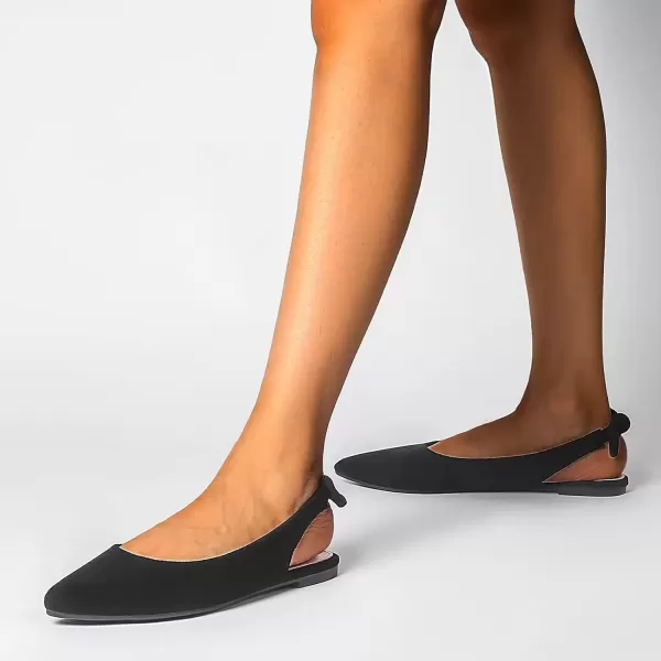 imageMUSSHOE Flats Shoes Women Slingback Pointed Toe Comfort Womens FlatsBlack1 9