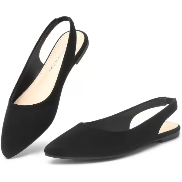 imageMUSSHOE Flats Shoes Women Slingback Pointed Toe Comfort Womens FlatsBlack1 9