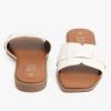 imageMUSSHOE Fashion Flat Summer Sandals for Women 2024Comfortable Leather Slides Dressy Beach Footwear Cute Memory Foam Mules Braided Open Toe DesignSize 511White1