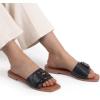 imageMUSSHOE Fashion Flat Summer Sandals for Women 2024Comfortable Leather Slides Dressy Beach Footwear Cute Memory Foam Mules Braided Open Toe DesignSize 511Black2