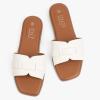 imageMUSSHOE Fashion Flat Summer Sandals for Women 2024Comfortable Leather Slides Dressy Beach Footwear Cute Memory Foam Mules Braided Open Toe DesignSize 511White1