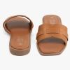 imageMUSSHOE Fashion Flat Summer Sandals for Women 2024Comfortable Leather Slides Dressy Beach Footwear Cute Memory Foam Mules Braided Open Toe DesignSize 511Tan1
