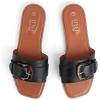 imageMUSSHOE Fashion Flat Summer Sandals for Women 2024Comfortable Leather Slides Dressy Beach Footwear Cute Memory Foam Mules Braided Open Toe DesignSize 511Black2