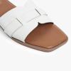 imageMUSSHOE Fashion Flat Summer Sandals for Women 2024Comfortable Leather Slides Dressy Beach Footwear Cute Memory Foam Mules Braided Open Toe DesignSize 511White1