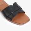 imageMUSSHOE Fashion Flat Summer Sandals for Women 2024Comfortable Leather Slides Dressy Beach Footwear Cute Memory Foam Mules Braided Open Toe DesignSize 511Black1