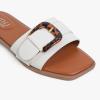 imageMUSSHOE Fashion Flat Summer Sandals for Women 2024Comfortable Leather Slides Dressy Beach Footwear Cute Memory Foam Mules Braided Open Toe DesignSize 511White2