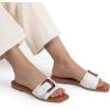 imageMUSSHOE Fashion Flat Summer Sandals for Women 2024Comfortable Leather Slides Dressy Beach Footwear Cute Memory Foam Mules Braided Open Toe DesignSize 511White2