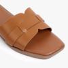 imageMUSSHOE Fashion Flat Summer Sandals for Women 2024Comfortable Leather Slides Dressy Beach Footwear Cute Memory Foam Mules Braided Open Toe DesignSize 511Tan1