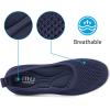 imageMUSSHOE Walking Shoes Women Breathe Mesh Slip On Sneakers Women Comfortable LightweightNavy