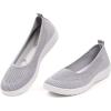 imageMUSSHOE Walking Shoes Women Breathe Mesh Slip On Sneakers Women Comfortable LightweightGrey Sliver