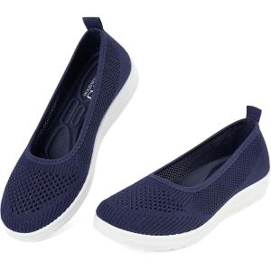 imageMUSSHOE Walking Shoes Women Breathe Mesh Slip On Sneakers Women Comfortable LightweightNavy