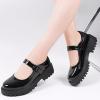 imageMUSSHOE Mary Jane Shoes Women Platform Chunky Flats for Women Buckle Strap Round Toe Shoes OxfordsBlack Patent