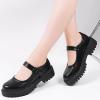 imageMUSSHOE Mary Jane Shoes Women Platform Chunky Flats for Women Buckle Strap Round Toe Shoes OxfordsBlack Pu