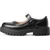 imageMUSSHOE Mary Jane Shoes Women Platform Chunky Flats for Women Buckle Strap Round Toe Shoes OxfordsBlack Pu