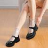 imageMUSSHOE Mary Jane Shoes Women Platform Chunky Flats for Women Buckle Strap Round Toe Shoes OxfordsBlack Pu