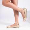 imageMUSSHOE Womens Ballet Flats Mary Jane Shoes Square Toe Ballet Flats Shoes Womens Ankle Strap Flats Shoes Flats for Women Dressy with Adjustable BuckleGold