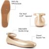 imageMUSSHOE Womens Ballet Flats Mary Jane Shoes Square Toe Ballet Flats Shoes Womens Ankle Strap Flats Shoes Flats for Women Dressy with Adjustable BuckleGold