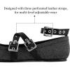 imageWomens Mary Jane Flats Round Toe Comfortable Cross Strap Flats Dressy Ballet Flats Shoes Vintage Shoes with Ankle StrapBlack