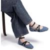 imageWomens Mary Jane Flats Round Toe Comfortable Cross Strap Flats Dressy Ballet Flats Shoes Vintage Shoes with Ankle StrapBlack