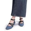 imageWomens Mary Jane Flats Round Toe Comfortable Cross Strap Flats Dressy Ballet Flats Shoes Vintage Shoes with Ankle StrapBlack