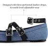 imageWomens Mary Jane Flats Round Toe Comfortable Cross Strap Flats Dressy Ballet Flats Shoes Vintage Shoes with Ankle StrapBlue
