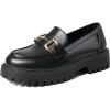 imageMUSSHOE Loafers for Women Platform Chunky Comfortable SlipOn Womens Loafers Fashion Business Work Dressy Casual ShoesBlack Pu