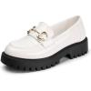 imageMUSSHOE Loafers for Women Platform Chunky Comfortable SlipOn Womens Loafers Fashion Business Work Dressy Casual ShoesWhite