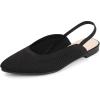 imageMUSSHOE Slingback Flats for Women Pointed Toe Flats for Women Dressy Comfort Work Office Shoes for WomenBlack