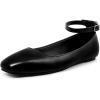 imageMUSSHOE Womens Ballet Flats Mary Jane Shoes Square Toe Ballet Flats Shoes Womens Ankle Strap Flats Shoes Flats for Women Dressy with Adjustable BuckleBlack