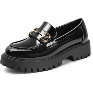 imageMUSSHOE Loafers for Women Platform Chunky Comfortable SlipOn Womens Loafers Fashion Business Work Dressy Casual ShoesBlack