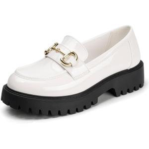 imageMUSSHOE Loafers for Women Platform Chunky Comfortable SlipOn Womens Loafers Fashion Business Work Dressy Casual ShoesWhite