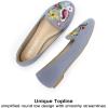 imageUSSHOE Flats Shoes for Women Slip on Round Toe Comfortable Womens Flats Ballet Flats Shoes LoafersGrey Embroidery Bf2