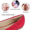 imageUSSHOE Flats Shoes for Women Slip on Round Toe Comfortable Womens Flats Ballet Flats Shoes LoafersRed Suede Glitter